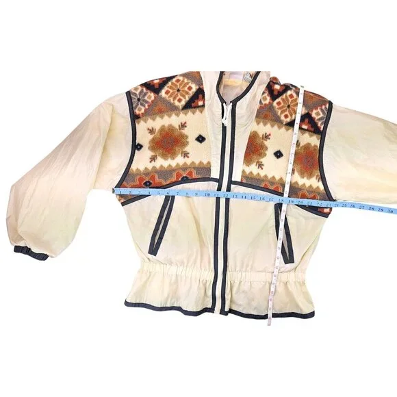 Vintage Athletic Works Track Suit Jacket Pants Set Women Medium Brown Tan Aztec - Picture 9 of 13